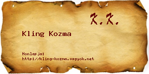 Kling Kozma névjegykártya