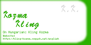 kozma kling business card